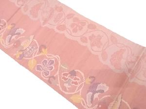 花鳥唐草模様織り出し　袋帯